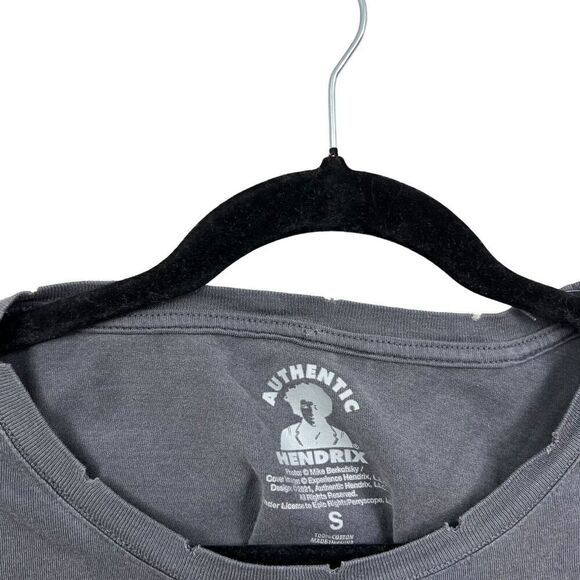 Jimmy Hendrix T Shirt by Authentic Hendrix Short Sleeves Distressed Gray Women S - Picture 3 of 5